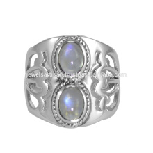 Rainbow Moonstone Gemstone 925 Sterling Silver Ring Jewelry